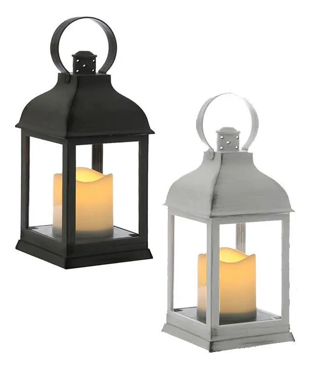 FAROL VELA LED LUZ CALIDA VINTAGE COLOR NEGRO - 1