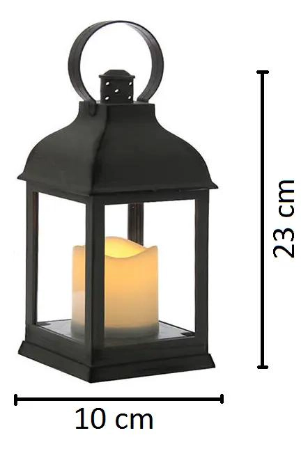 FAROL VELA LED LUZ CALIDA VINTAGE COLOR NEGRO - 2