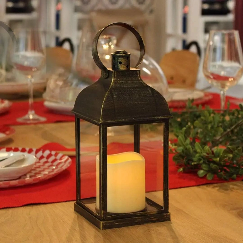 FAROL VELA LED LUZ CALIDA VINTAGE COLOR NEGRO - 5