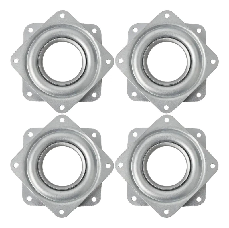 PACK DE 4 BASES GIRATORIAS CUADRADAS DE ACERO 71X71MM - 1