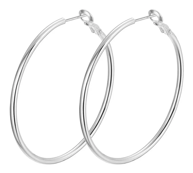 PENDIENTES REDONDOS DE PLATA 925 PARA OREJAS SENSIBLES - 1
