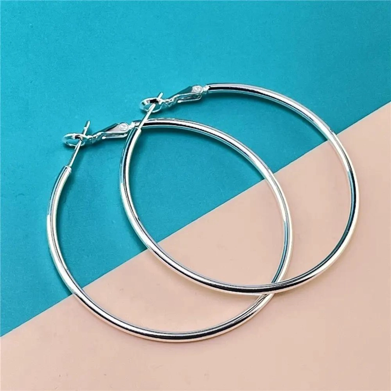 PENDIENTES REDONDOS DE PLATA 925 PARA OREJAS SENSIBLES - 2