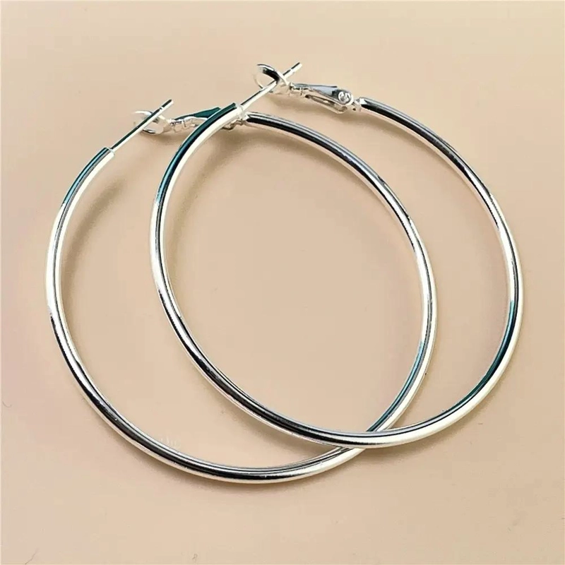 PENDIENTES REDONDOS DE PLATA 925 PARA OREJAS SENSIBLES - 4
