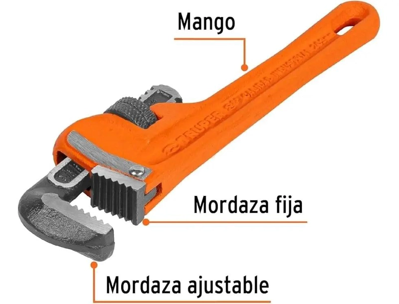 LLAVE INGLESA AJUSTABLE DE 12 PULGADAS PARA TUBERIAS - 3
