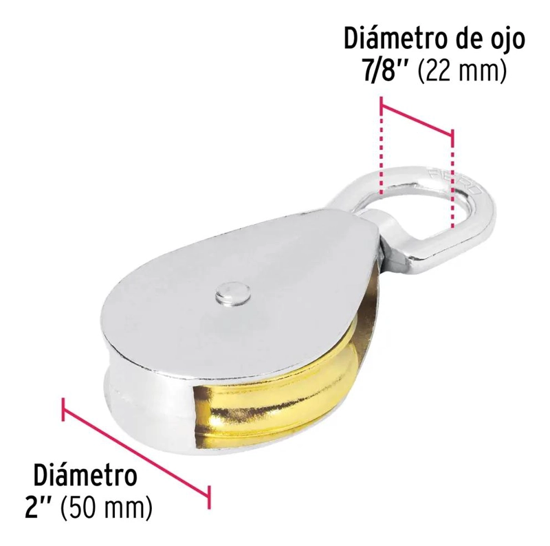 ROLDANA POLEA DE 5 CM PARA CARGAS DE HASTA 90 KG - 2