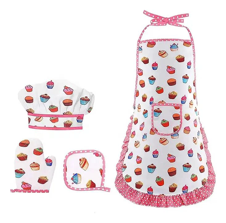 DELANTAL INFANTIL DE REPOSTERIA CON GORRO Y GUANTE PARA NIÑOS - 1