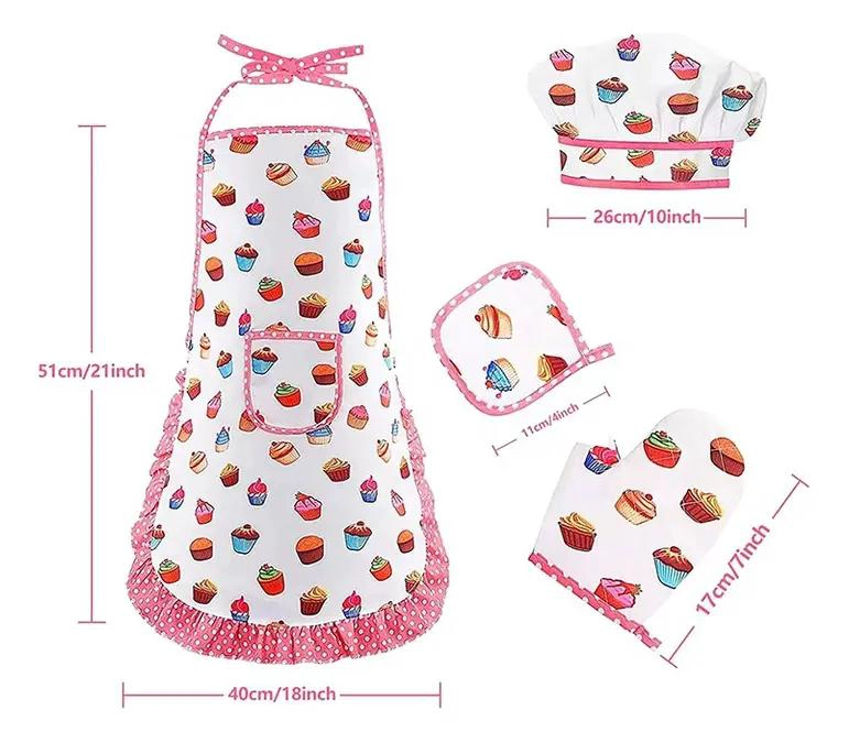DELANTAL INFANTIL DE REPOSTERIA CON GORRO Y GUANTE PARA NIÑOS - 2