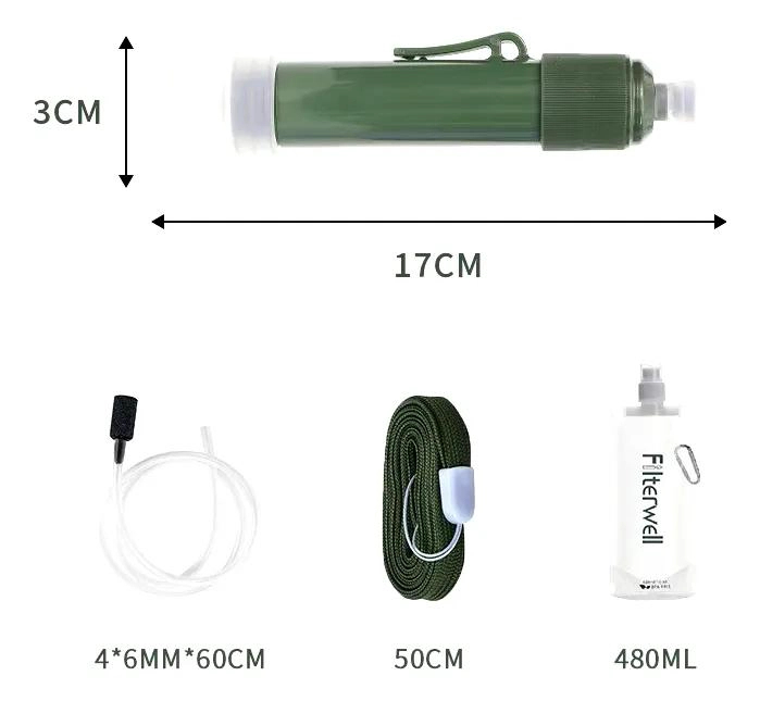FILTRO DE AGUA PORTATIL PARA CAMPING Y AVENTURAS AL AIRE LIBRE - 3