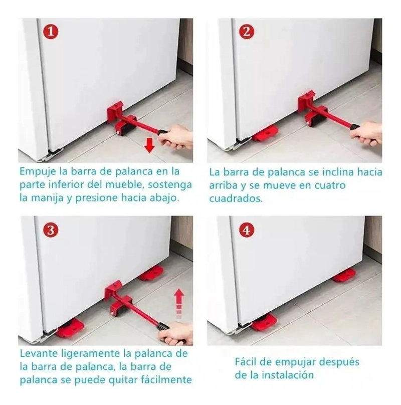 ELEVADOR DE MUEBLES CON RUEDAS Y SISTEMA DE ELEVACION - 4