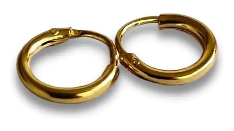 AROS UNISEX ARGOLLA 8MM EN PLATA 925 BAÑADA EN ORO - 1