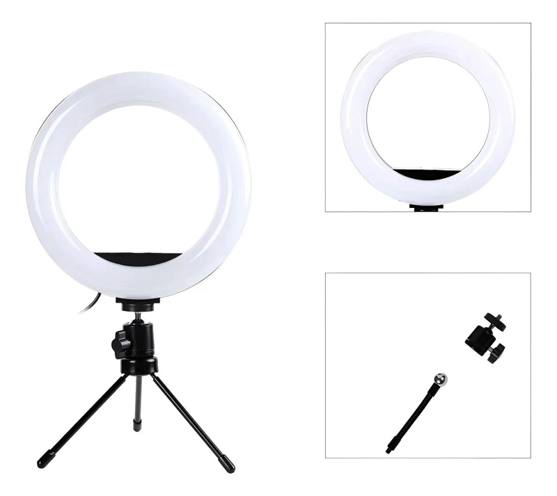 ILUMINADOR LED ANILLO ARO LUZ PARA FOTOGRAFIA Y MAQUILLAJE - 1