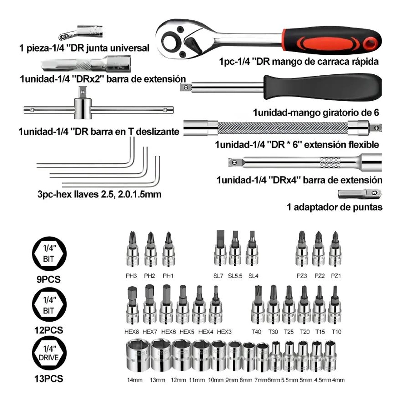SET DE HERRAMIENTAS 46 PIEZAS EN MALETIN - 4