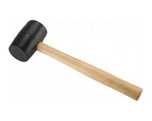 MARTILLO DE GOMA CON MANGO DE MADERA PARA CONSTRUCCION - 2