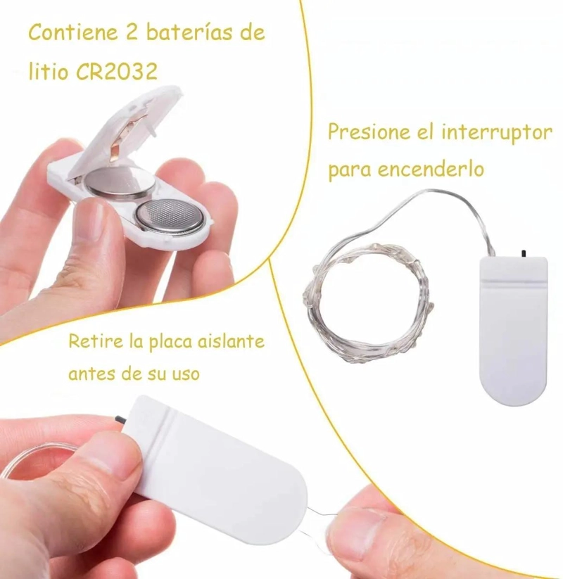 GUIRNALDAS LED DE 20 LUCES EN 2 METROS CON PILAS - 2