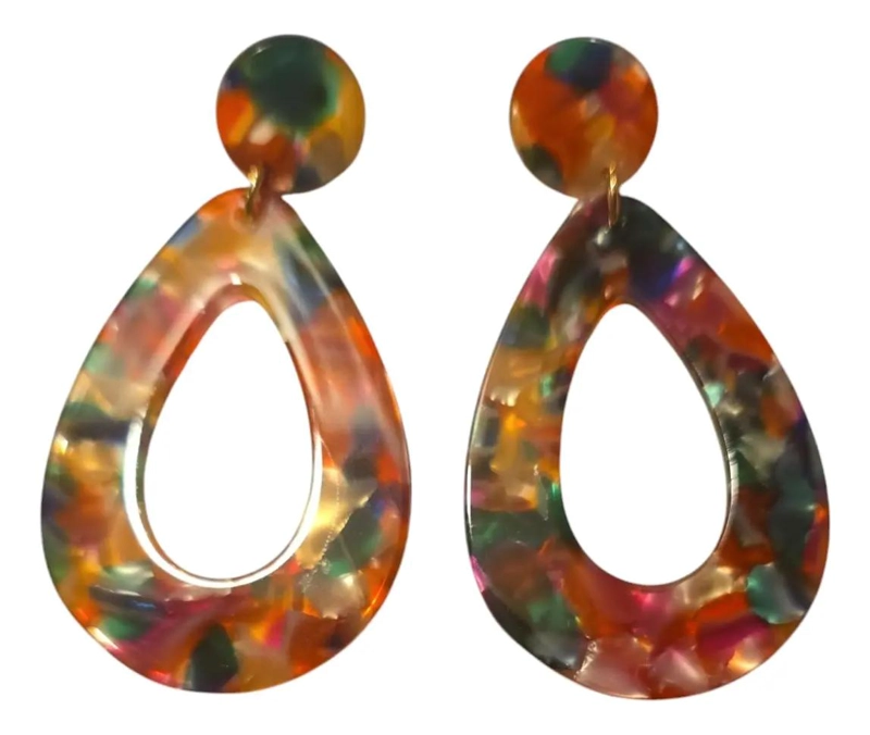 AROS PENDIENTES ACRILICOS DE DISEÑO MODERNO PARA MUJER - 1