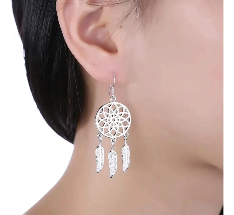 PENDIENTES DE ATRAPA SUEÑOS CON ZIRCONIA CUBICA PARA MUJER - 7