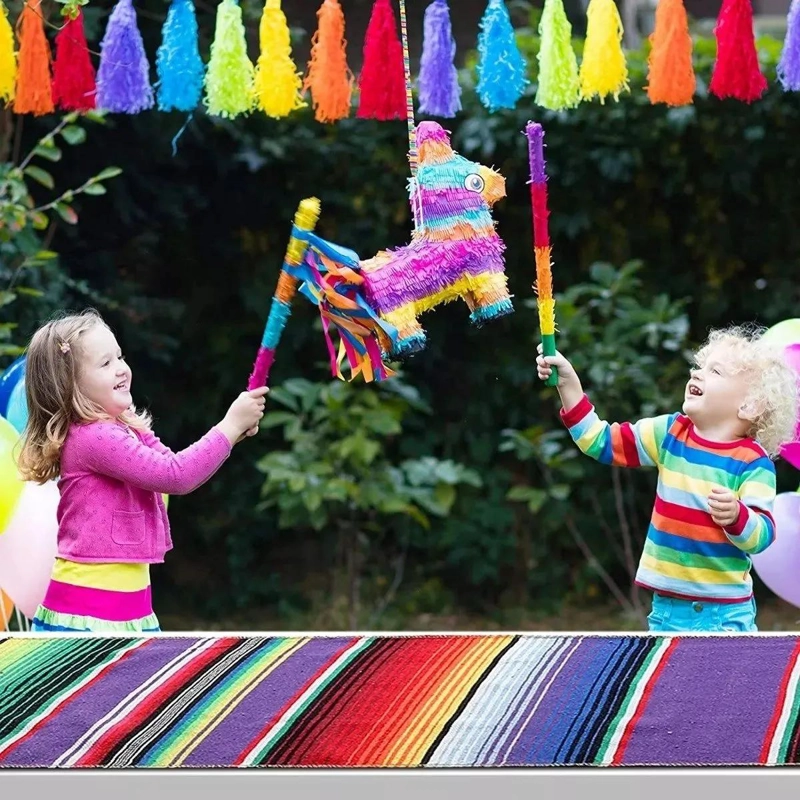 CAMINO DE MESA MEXICANO TEJIDO A MANO DE ALGODON 35X215 CM - 3