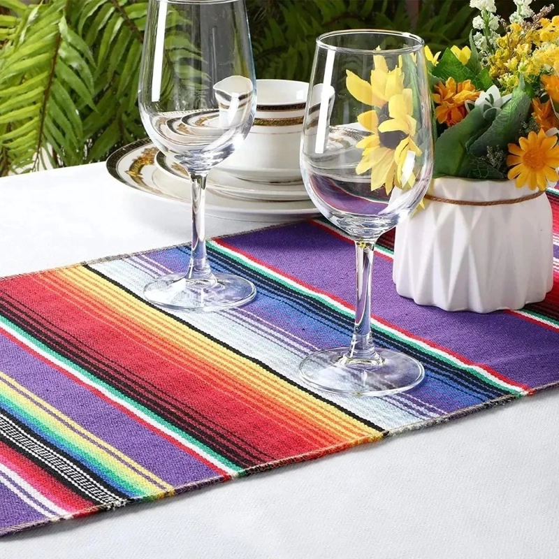 CAMINO DE MESA MEXICANO TEJIDO A MANO DE ALGODON 35X215 CM - 7