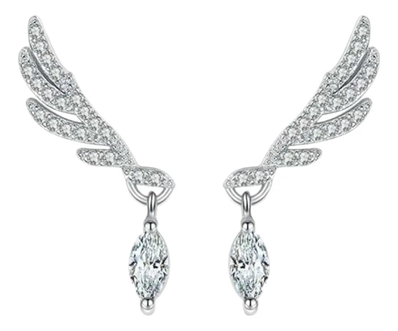 AROS COLGANTES ELEGANTES EN PLATA 925 CON CIRCONITAS BRILLANTES - 3