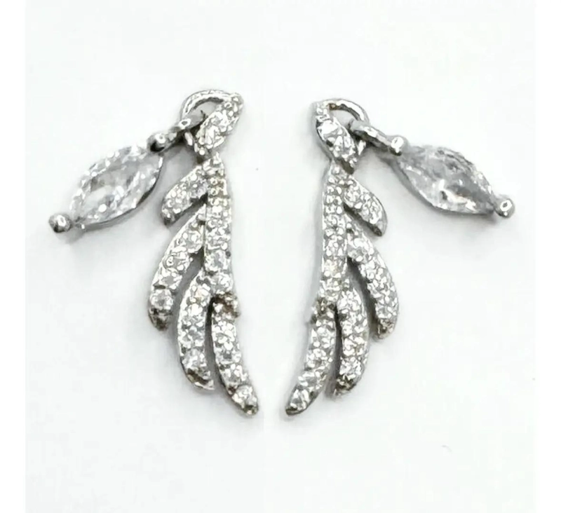 AROS COLGANTES ELEGANTES EN PLATA 925 CON CIRCONITAS BRILLANTES - 4