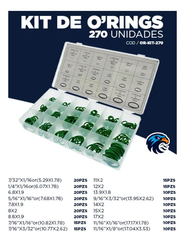 KIT DE 270 O-RINGS PARA SISTEMAS DE AIRE ACONDICIONADO - 2