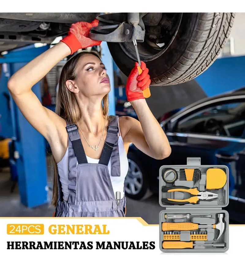 KIT DE HERRAMIENTAS MANUALES 24 PIEZAS - 9
