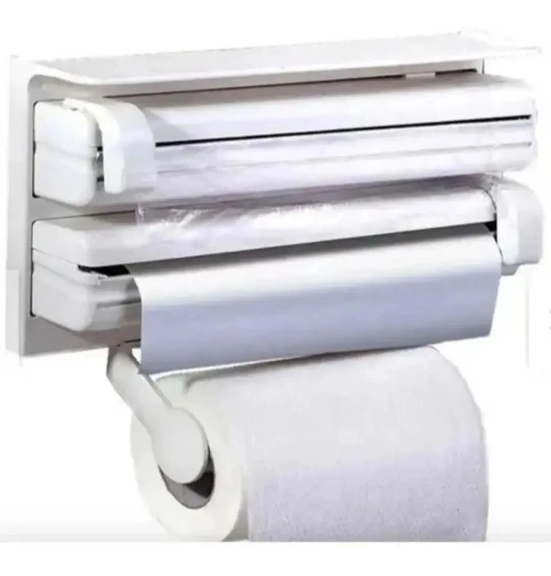 DISPENSADOR TRIPLE DE ROLLO DE TOALLA PARA COCINA - 1