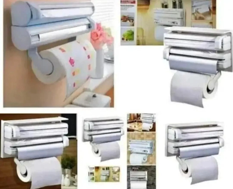 DISPENSADOR TRIPLE DE ROLLO DE TOALLA PARA COCINA - 2