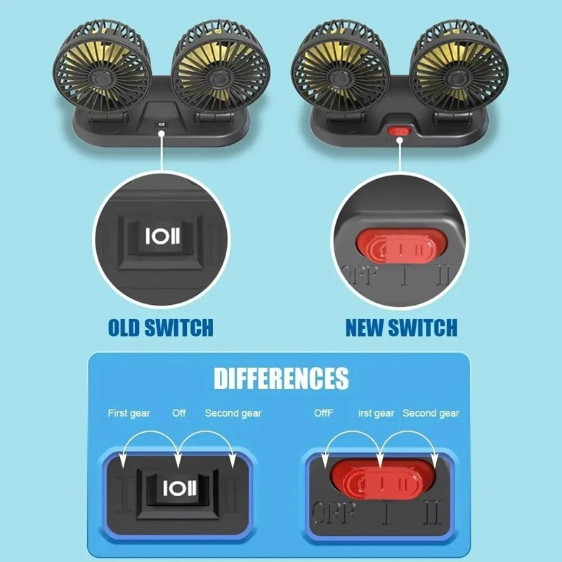 VENTILADOR USB DOBLE PORTATIL CON 5 ASPAS Y AJUSTE FLEXIBLE - 6