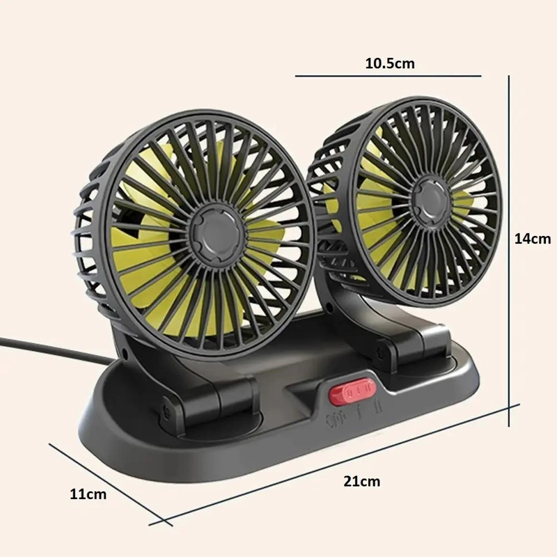 VENTILADOR USB DOBLE PORTATIL CON 5 ASPAS Y AJUSTE FLEXIBLE - 9