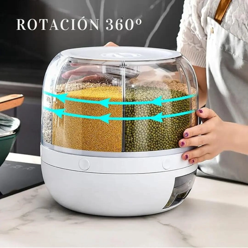 DISPENSADOR GIRATORIO DE ALIMENTOS CON 6 COMPARTIMIENTOS - 2