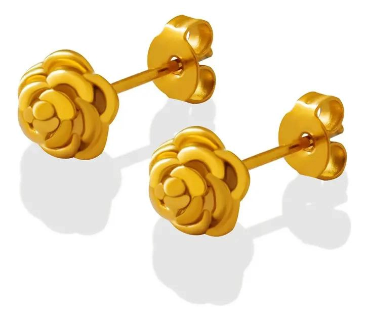 AROS ELEGANTES BAÑADOS EN ORO 18K ROSA PARA MUJER - 1