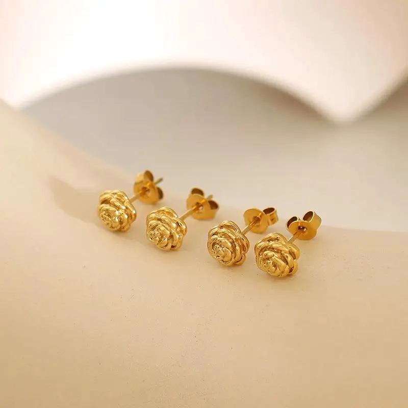 AROS ELEGANTES BAÑADOS EN ORO 18K ROSA PARA MUJER - 2