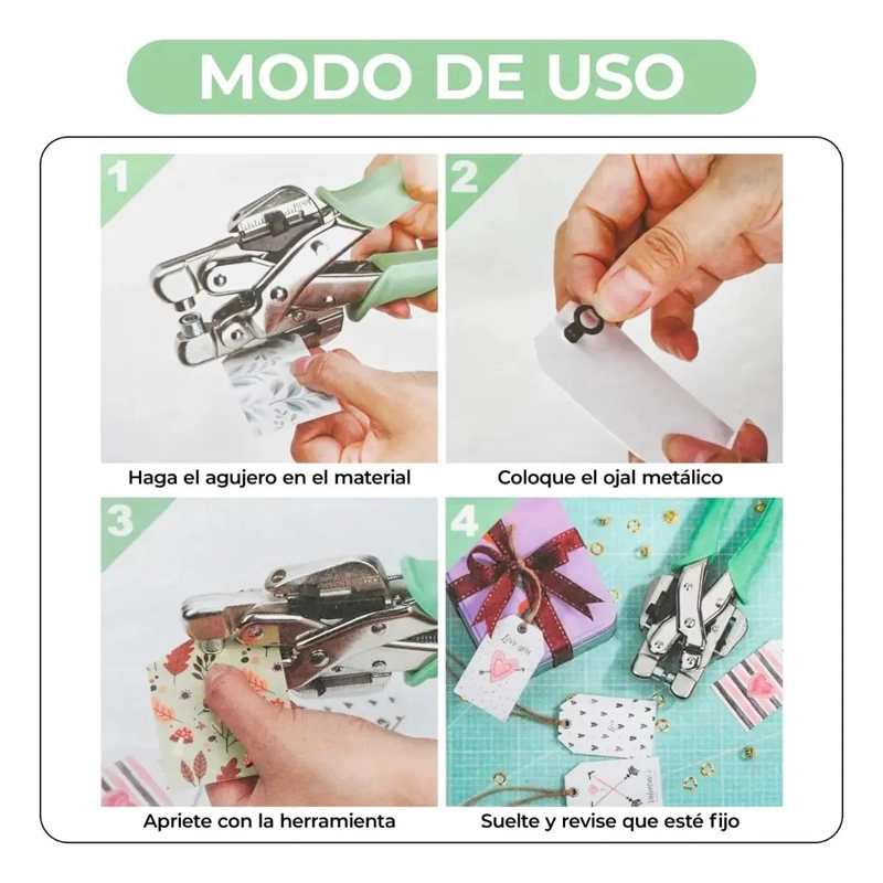 SET REMACHADORA MANUAL CON 160 OJETILLOS - 4
