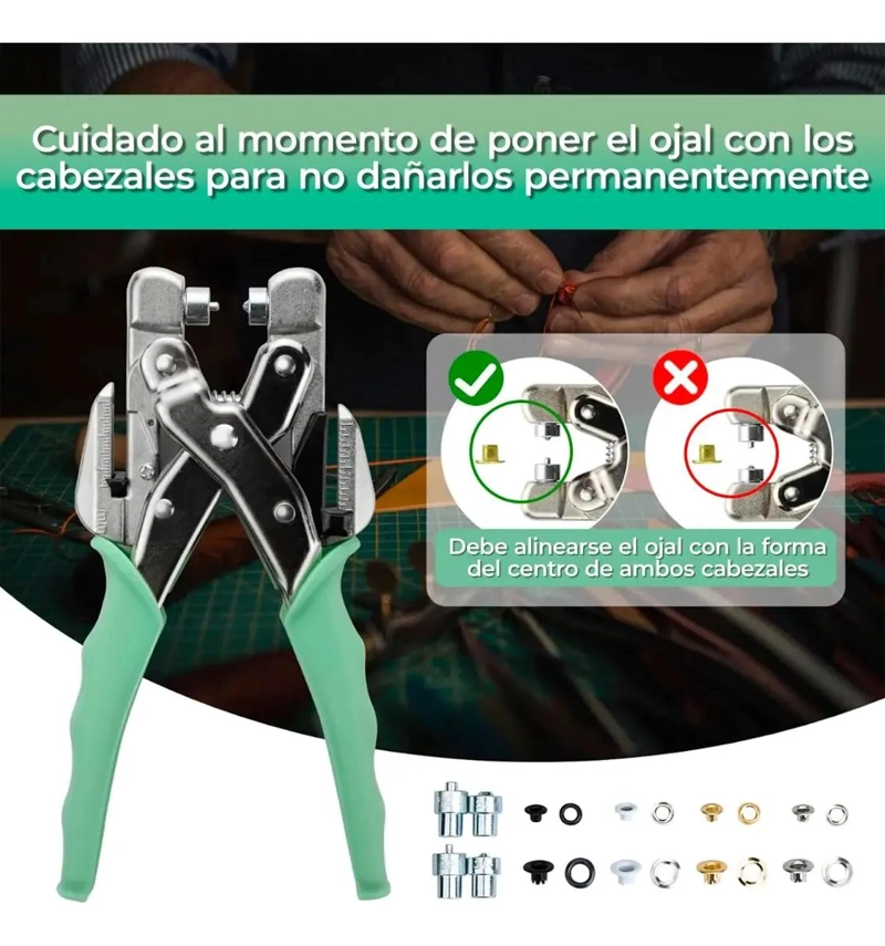 SET REMACHADORA MANUAL CON 160 OJETILLOS - 5