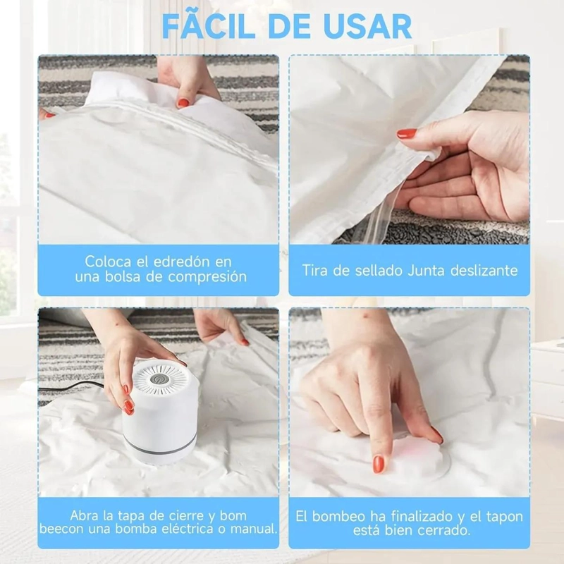 PACK DE 12 BOLSAS ORGANIZADORAS AL VACIO CON BOMBA - 4