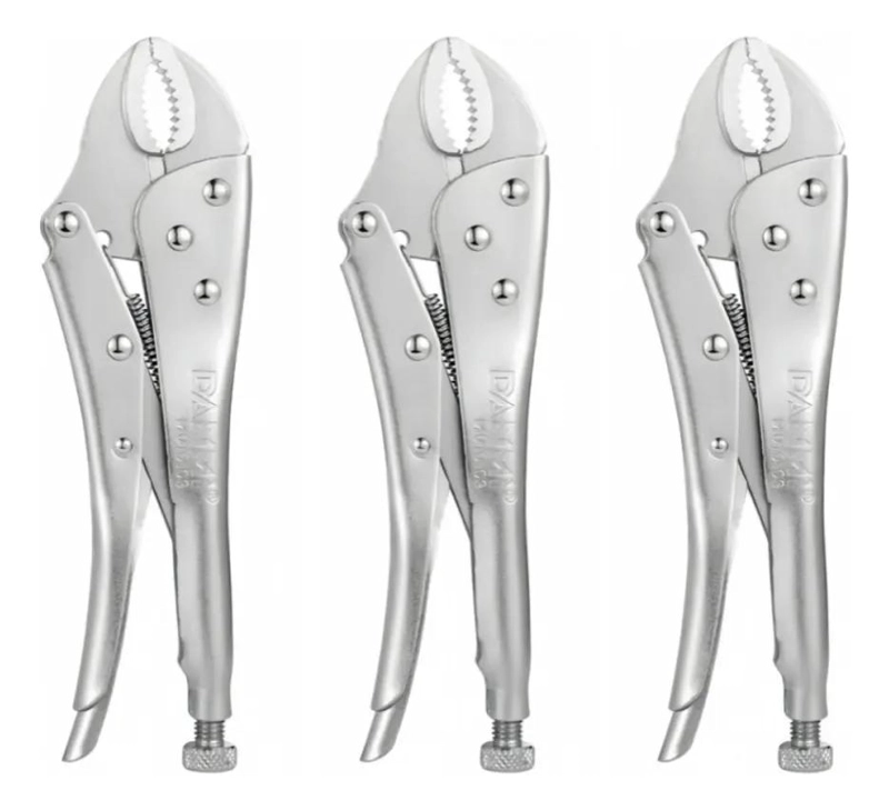 PACK DE 3 ALICATES CAIMAN DE PRESION CURVA 10 PULGADAS - 1