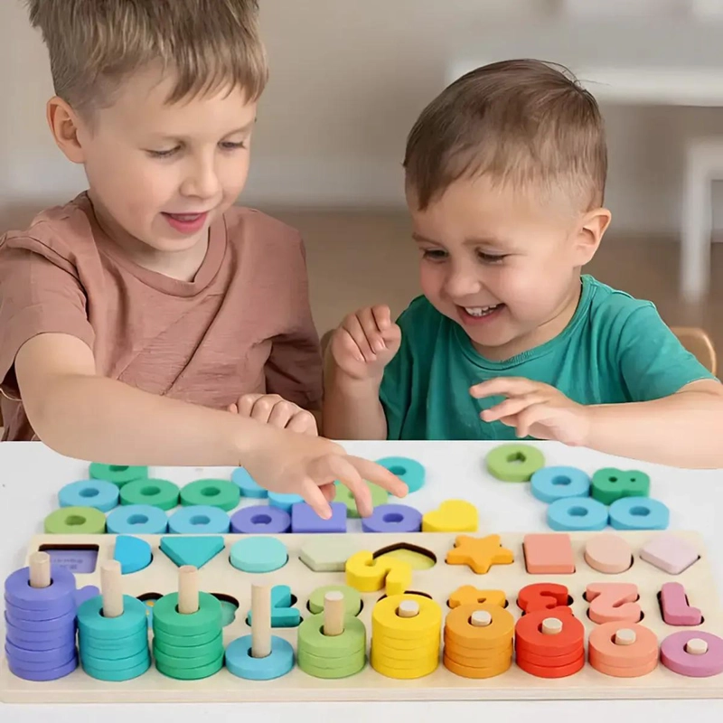 ROMPECABEZAS DE MADERA MONTESSORI PARA MOTRICIDAD FINA - 1