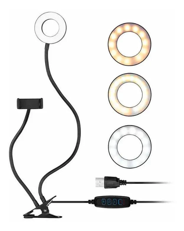 LUPA DE LUZ LED ARO PARA FOTOGRAFIA Y SELFIE 2 EN 1 - 1