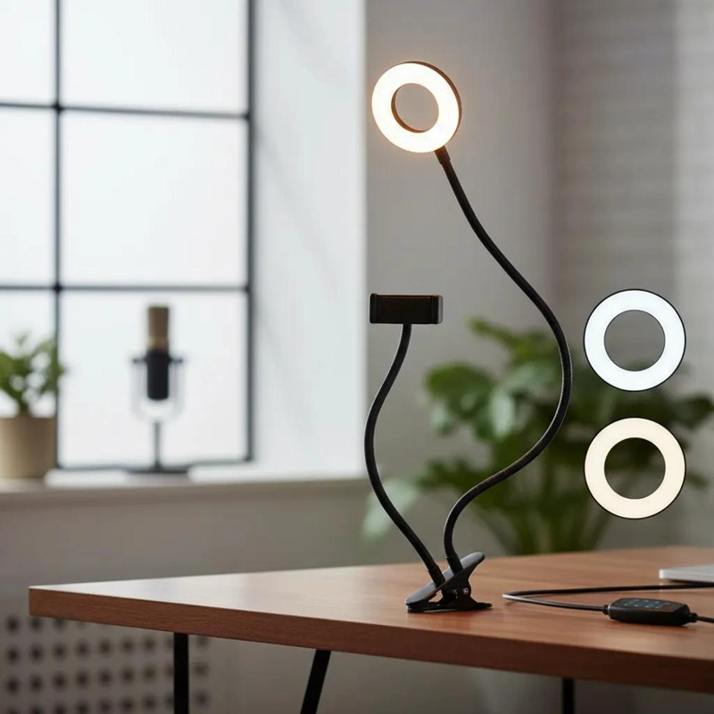 LUPA DE LUZ LED ARO PARA FOTOGRAFIA Y SELFIE 2 EN 1 - 2