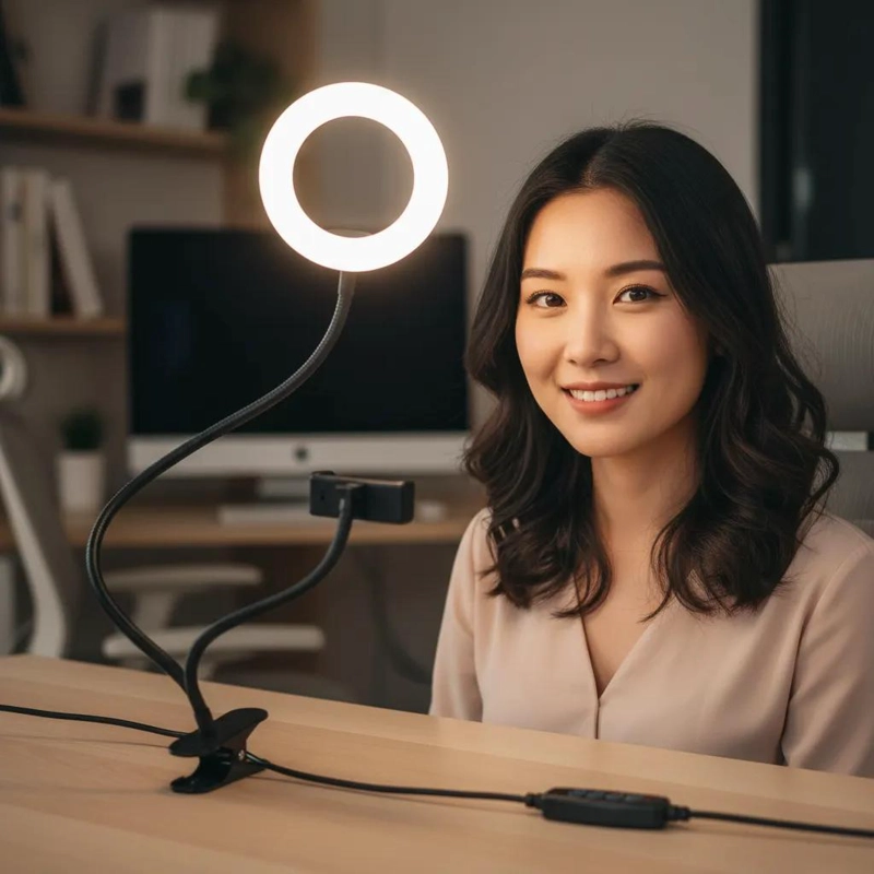 LUPA DE LUZ LED ARO PARA FOTOGRAFIA Y SELFIE 2 EN 1 - 3
