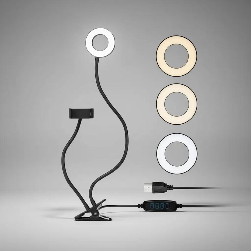 LUPA DE LUZ LED ARO PARA FOTOGRAFIA Y SELFIE 2 EN 1 - 5