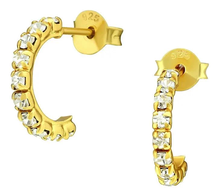 AROS SEMI ARGOLLAS DORADAS DE PLATA 925 PARA HOMBRE Y MUJER - 1