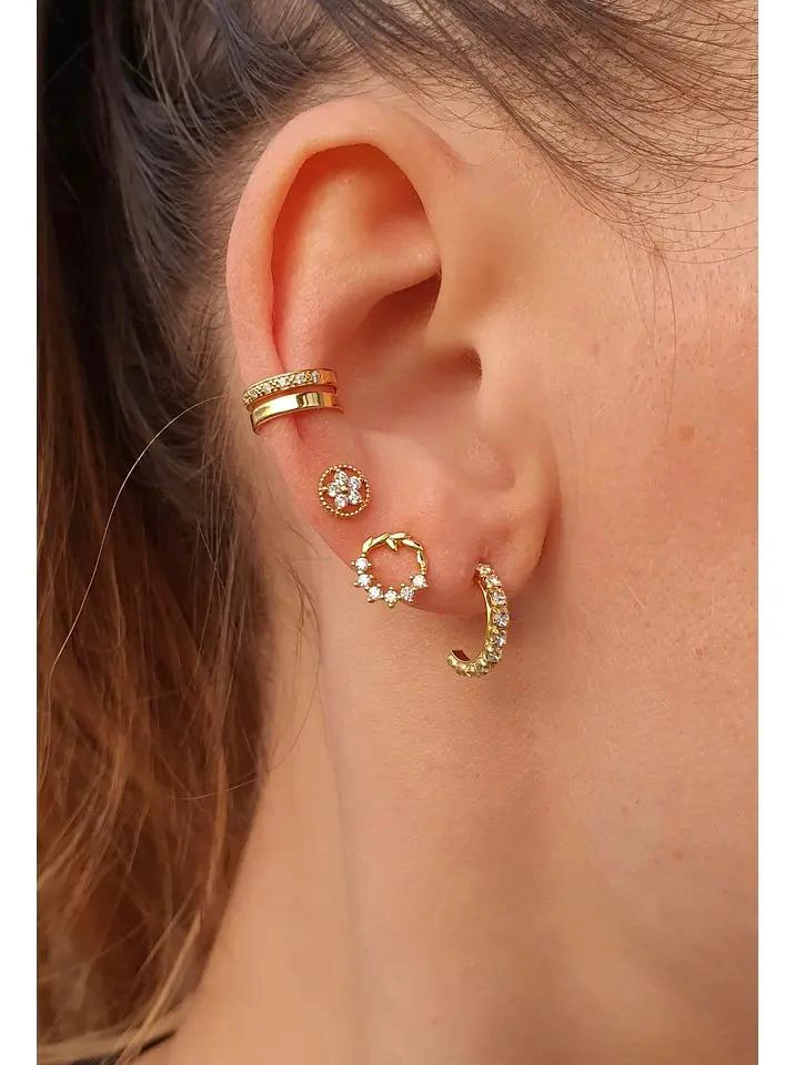 AROS SEMI ARGOLLAS DORADAS DE PLATA 925 PARA HOMBRE Y MUJER - 2