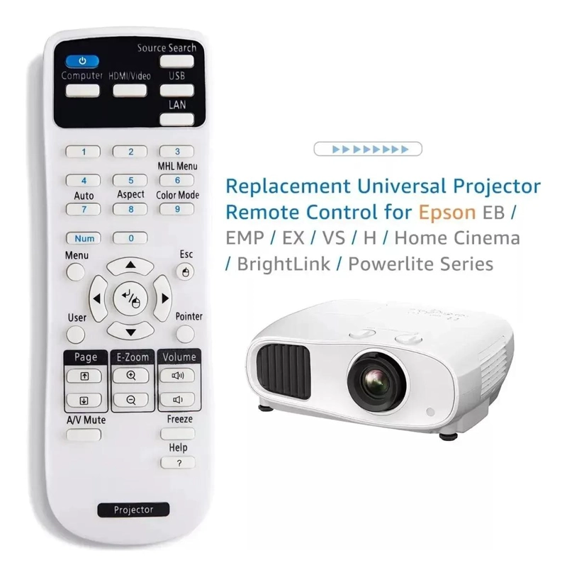 CONTROL REMOTO COMPATIBLE PARA PROYECTOR EPSON DE ALTA CALIDAD - 8