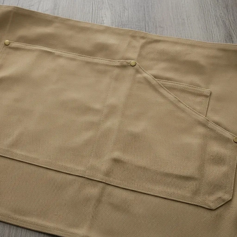 MANDIL BEIGE CORTA PARA GARZON Y BARISTA CON BOLSILLO - 2