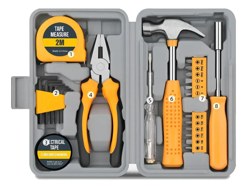 SET DE HERRAMIENTAS MANUALES 24 PIEZAS CON CAJA - 1