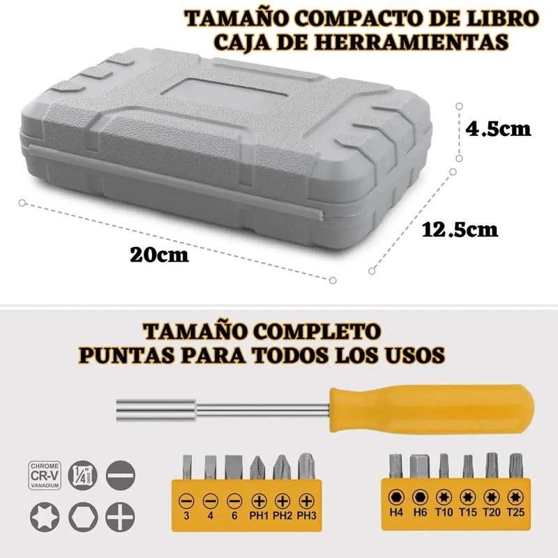 SET DE HERRAMIENTAS MANUALES 24 PIEZAS CON CAJA - 3
