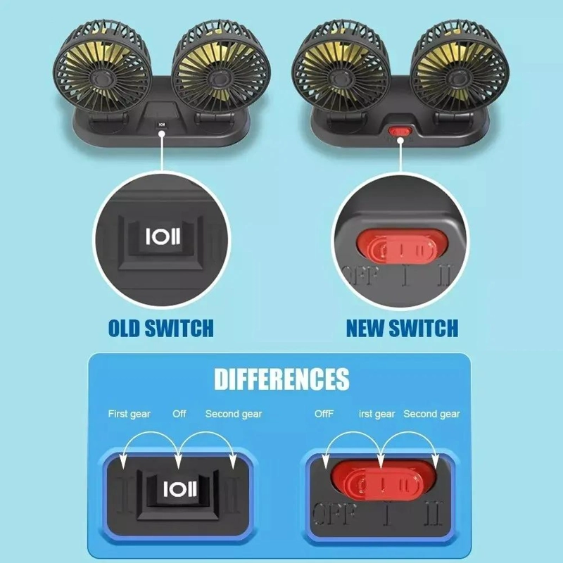 VENTILADOR USB DOBLE SOBREMESA PORTATIL CON 5 ASPAS - 7