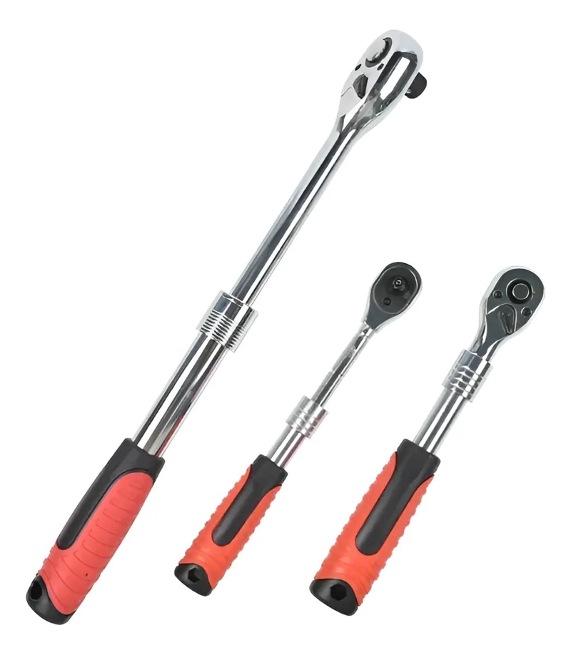 LLAVE CHICHARRA TELESCOPICA 1/2 CROMO VANADIO COLOR ROJO - 1